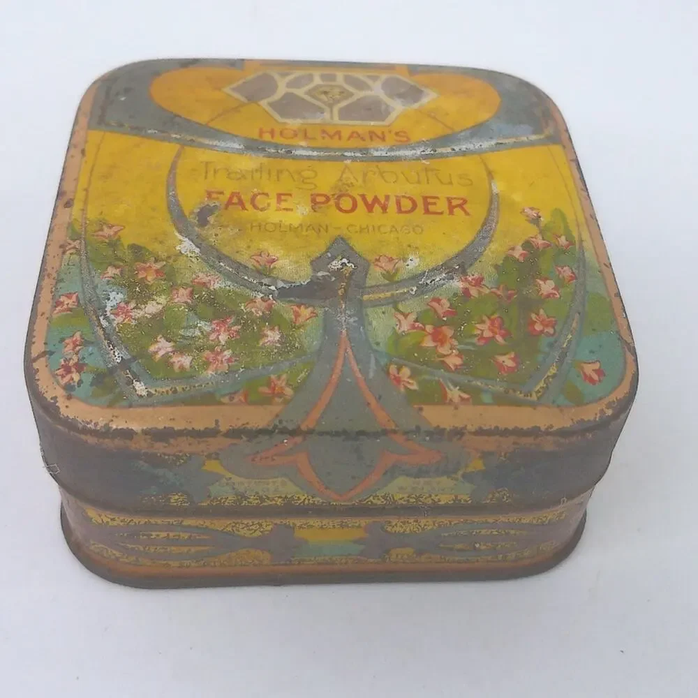 Antique 1920s Holmans Face Powder Tin